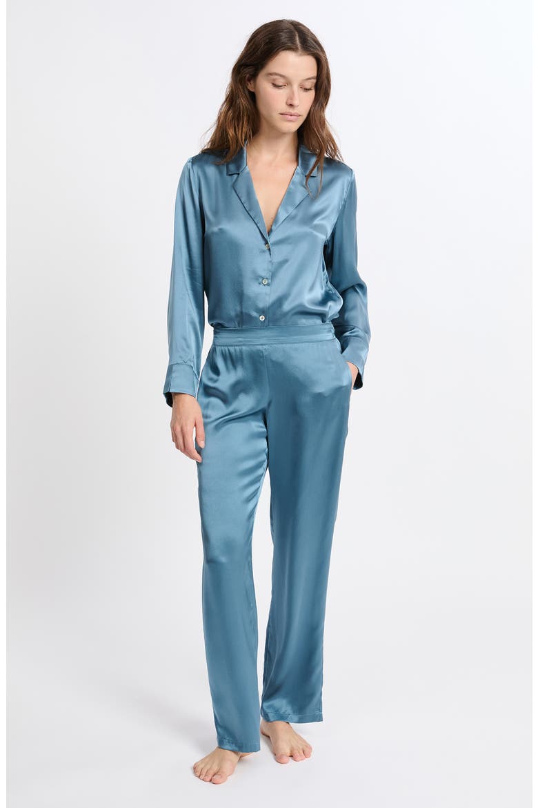 Pearly Silk Straight Leg Pajama Pants, Alternate, color, ENCRE
