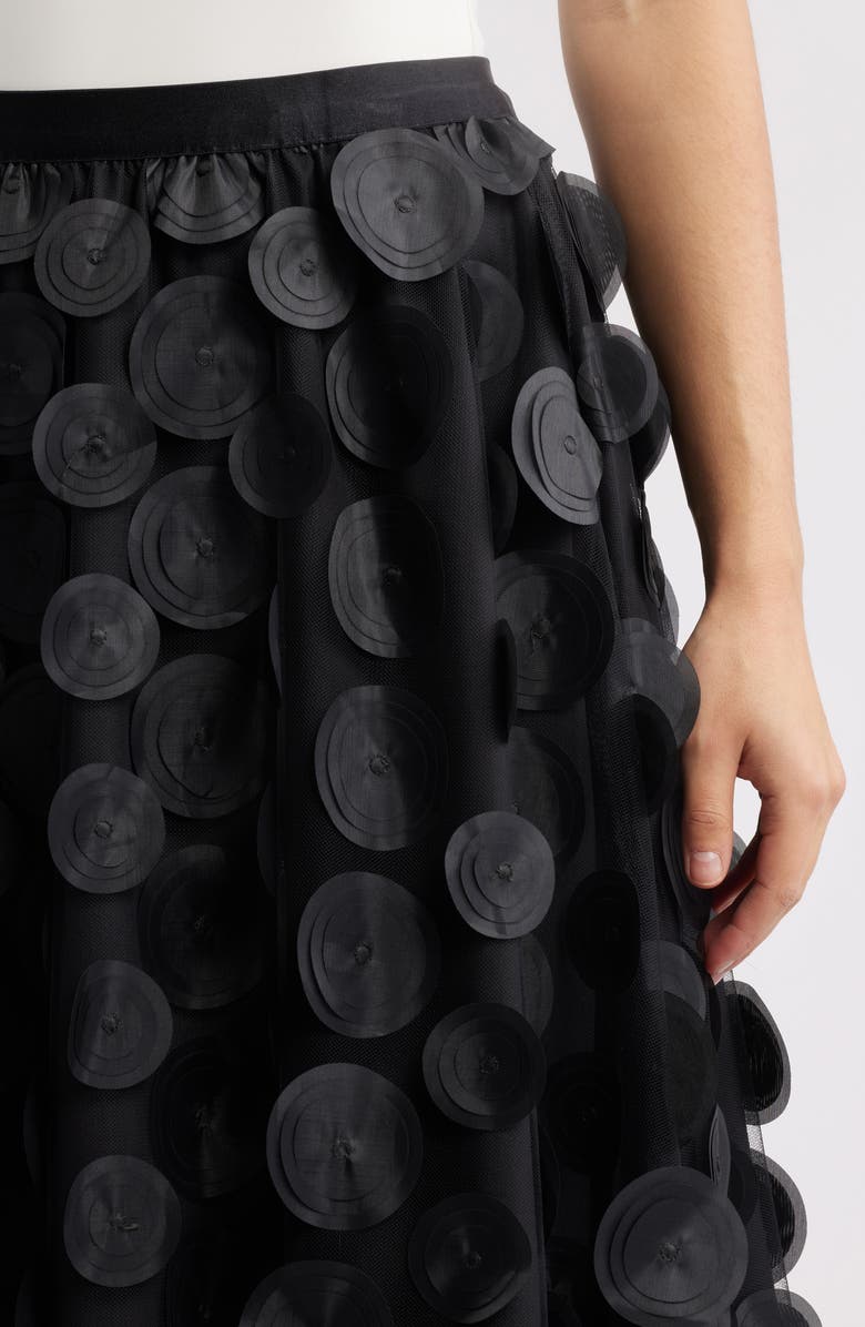 NIKKI LUND Kretsa Circle Appliqué Skirt, Alternate, color, Black