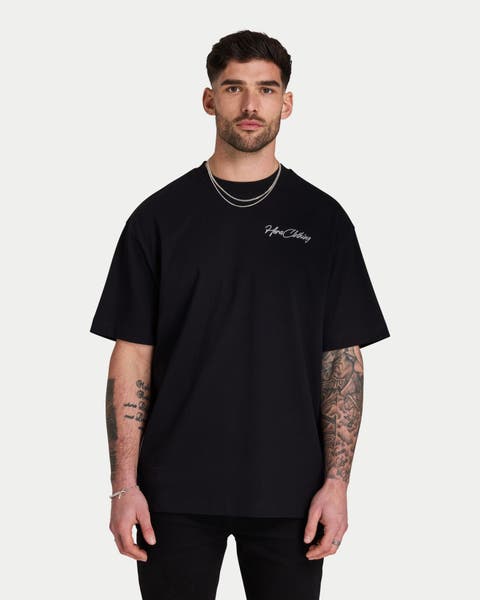 Script Short Sleeve Oversized T-Shirt