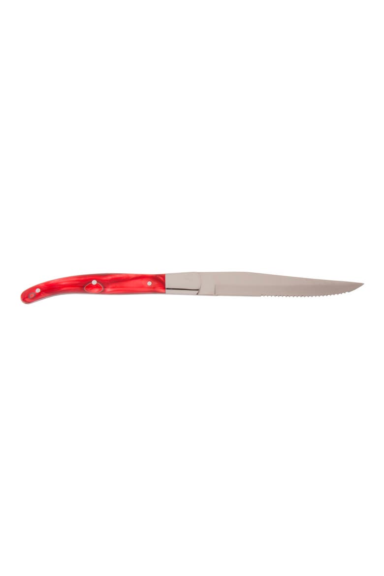 Provencal 6-Piece Serrated Steak Knife Set, Alternate, color, RED