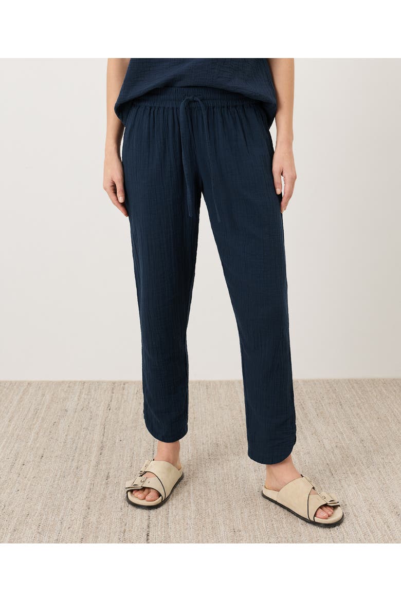 Organic Cotton Coastal Double Gauze Tapered Pull-On Pant, Main, color, Navy Blue
