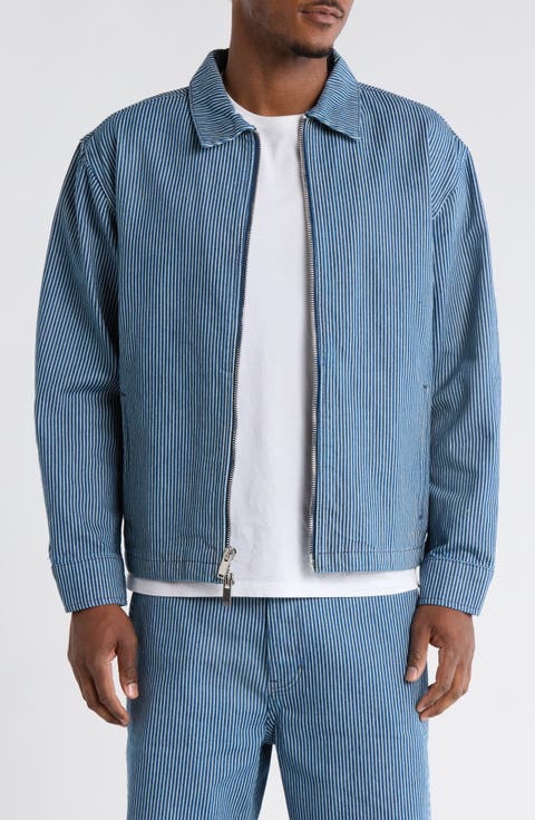 Initial Stripe Denim Chore Jacket