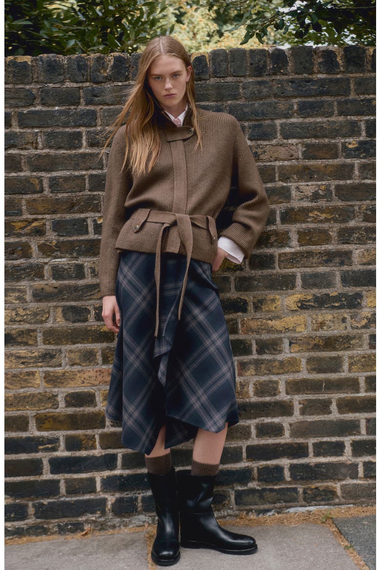 Belted Knit Jacket, Alternate, color, CHOCOLATE