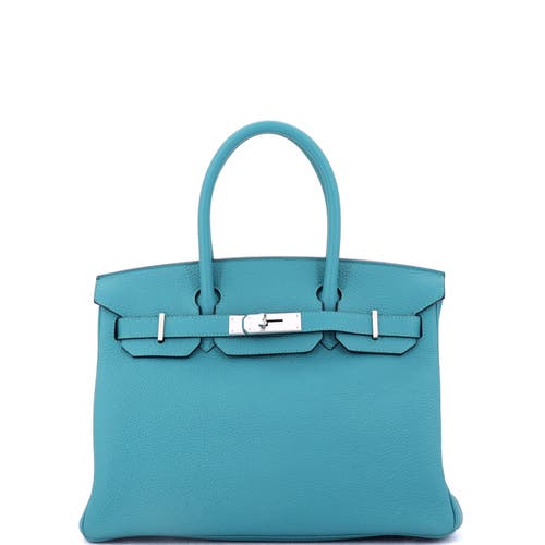 Pre-owned Hermes Hermes Birkin Handbag Blue Togo With Palladium Hardware 30 In Blue