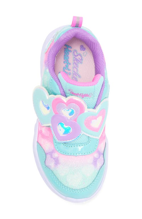Skechers Kids' Heart Lights® Light-up Sneaker In Turquoise/lavender