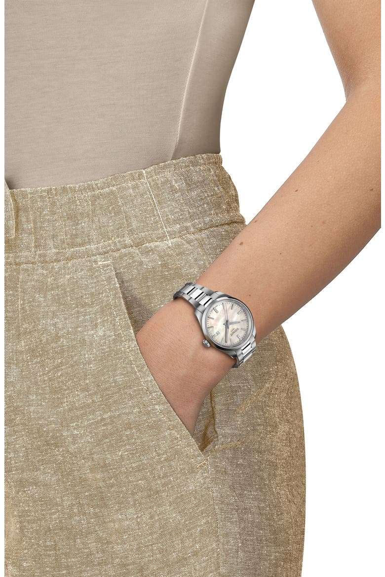 PR 100 Quartz Bracelet Watch, 34mm, Alternate, color, WHITE MOTHER OF PEARL