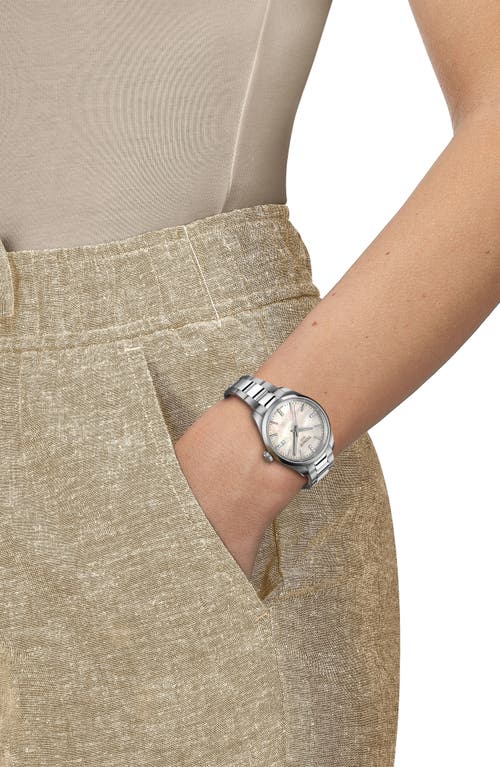 Tissot Pr 100 Quartz Bracelet Watch, 34mm In White Mother Of Pearl