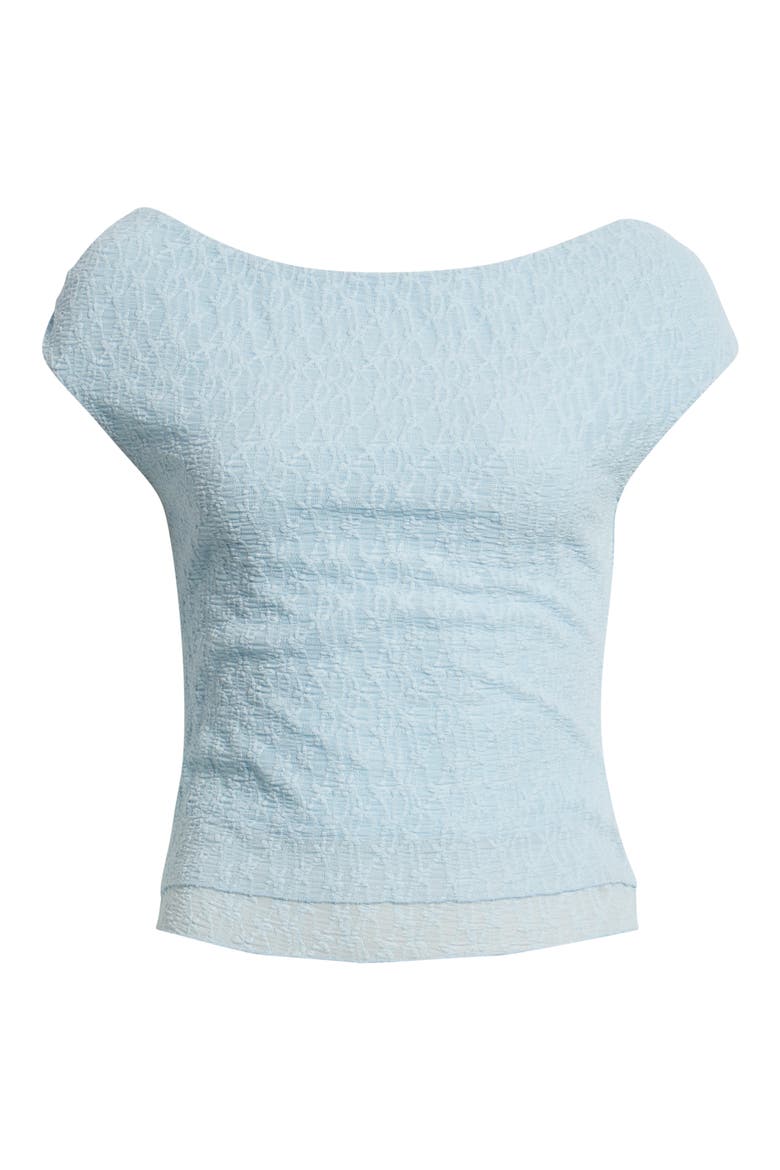 Off the Shoulder Lace Knit Top, Alternate, color, BLUE SKYRIDE