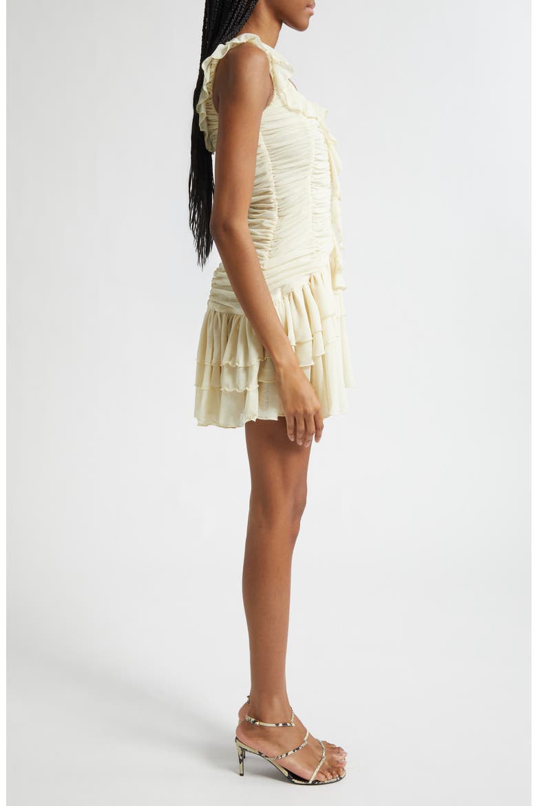 Gemma Tierred Ruffle Chiffon Minidress, Alternate, color, ECRU