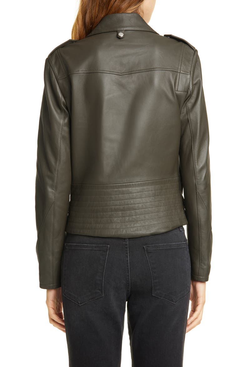 PCH Leather Moto Jacket, Alternate, color, DEEP MOSS