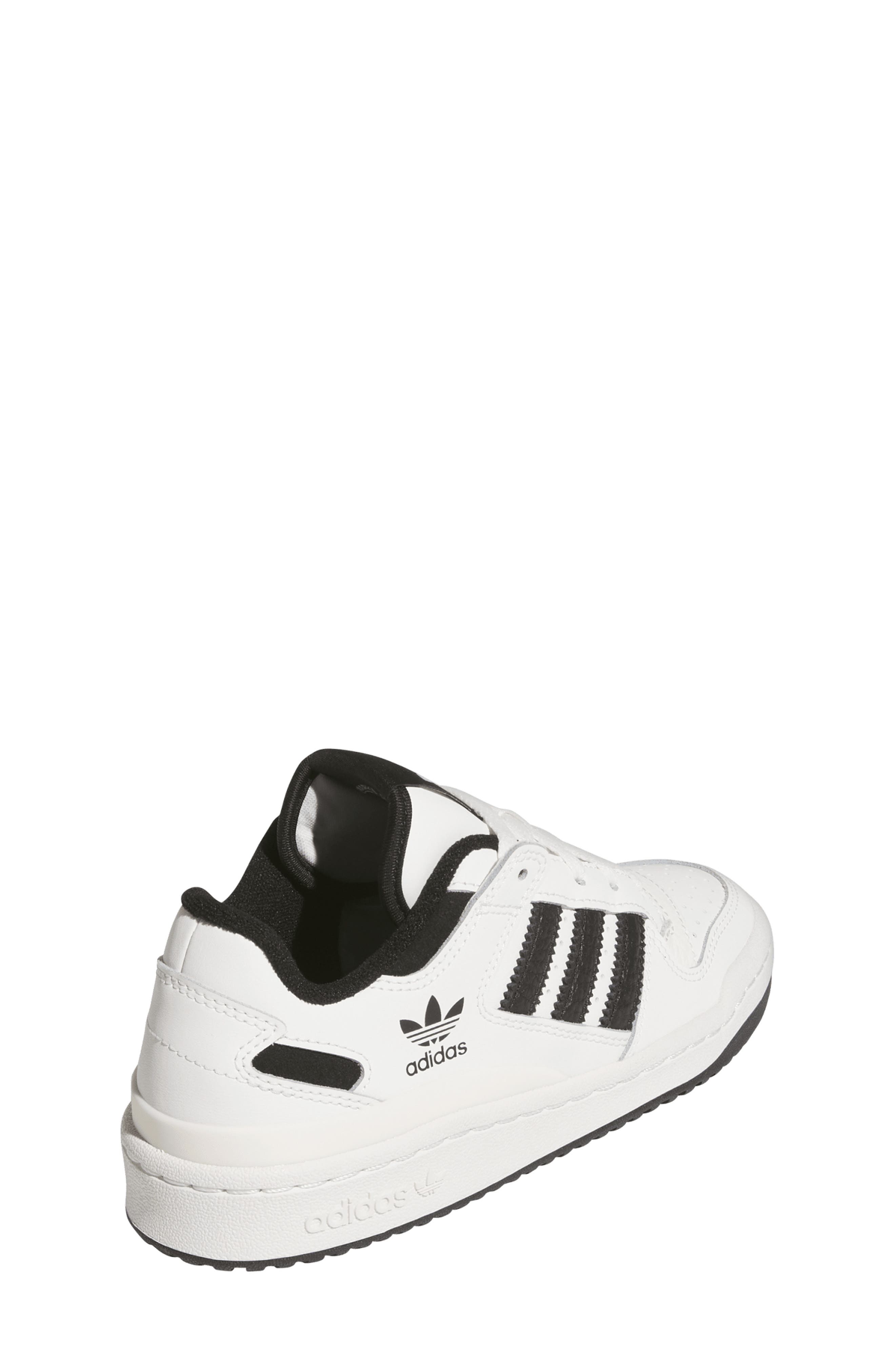 adidas Kids
 Forum Low Basketball Sneaker, Alternate, color, White/ Black/ White