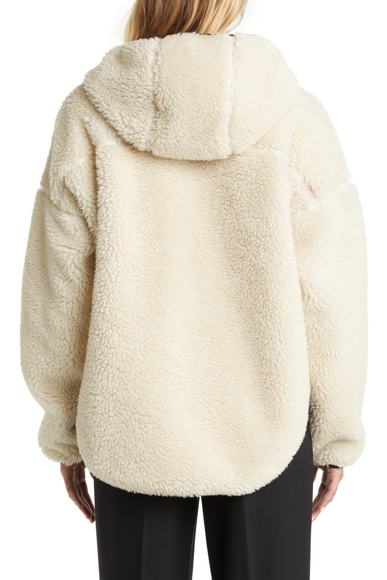 Hooded Faux Shearling Jacket, Alternate, color, IVORY