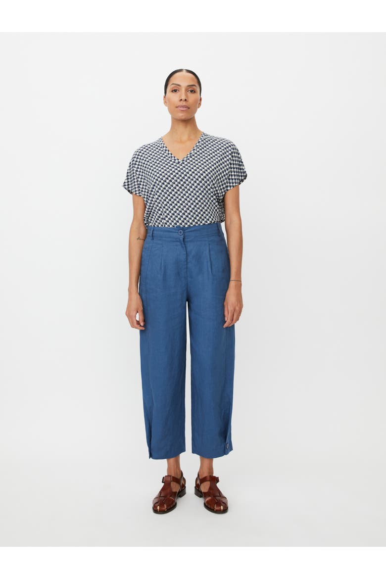 MaPunna Cropped Linen Pants, Alternate, color, Ensign Blue