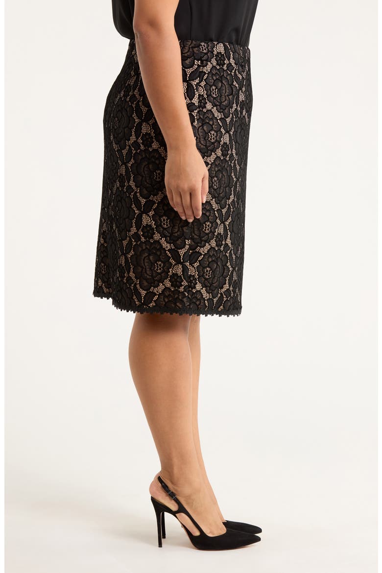 Bonded Lace Miniskirt, Alternate, color, BLACK NUDE