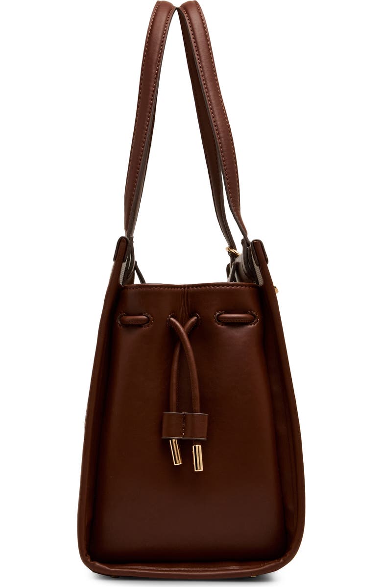 Anne Klein Canvas Tote with Removable Wrist Pouch, Alternate, color, Tan-Cream/ Walnut
