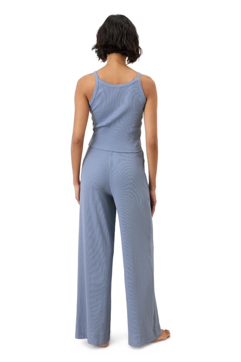 Dream Rib Wide Leg Lounge Pant Made With Organic Cotton, Alternate, color, Iris Blue