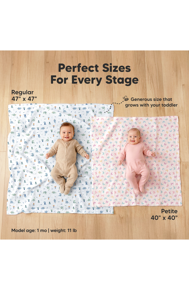 KeaBabies 3-Pack Lyra Muslin Swaddle Blankets, Alternate, color, Soft White