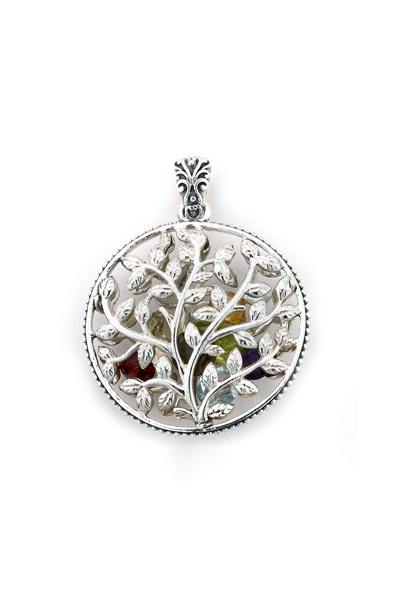 Round Tree Pendant, Main, color, SILVER MULTI
