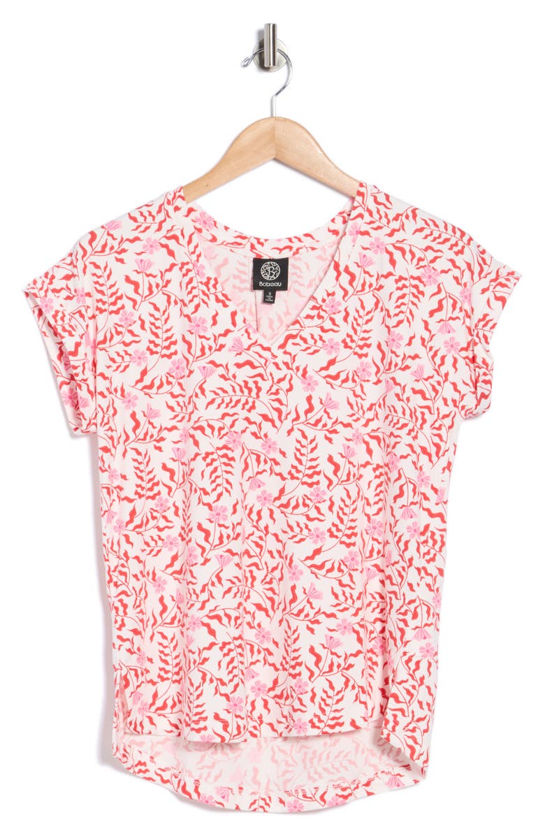 Bobeau Print Butter Top, Alternate, color, Cayenne Red