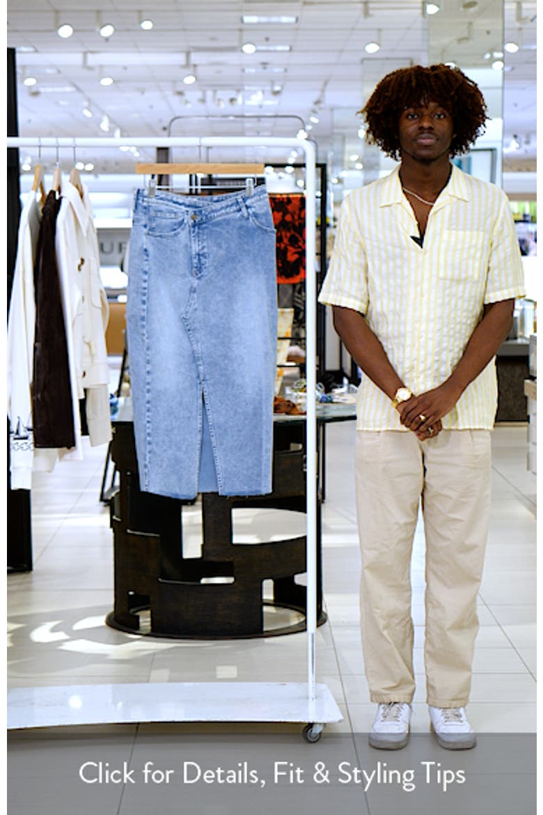 Asymmetric Waist Denim Midi Skirt video