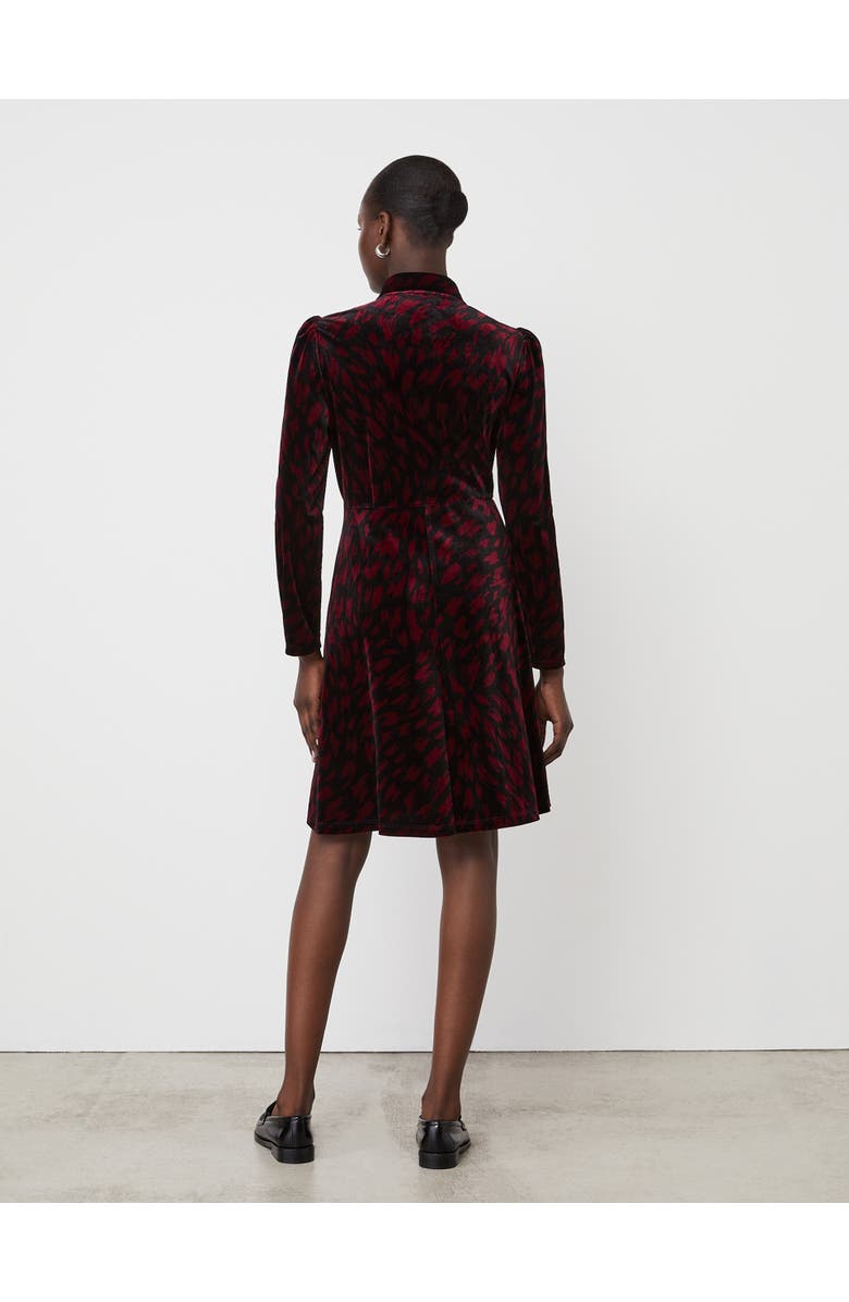 Finery London Capri Animal Print Knee Length Dress, Alternate, color, Burgundy Animal