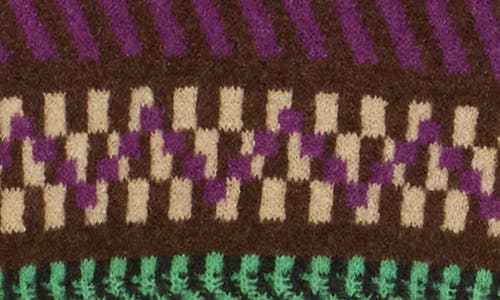 Scotch & Soda Jacquard Drop Shoulder Crewneck Sweater In Brown