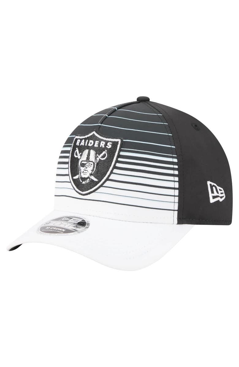 New Era Men's New Era White/Black Las Vegas Raiders Adventure Gradient 9FORTY M-Crown A-Frame Adjustable Hat, Main, color, White