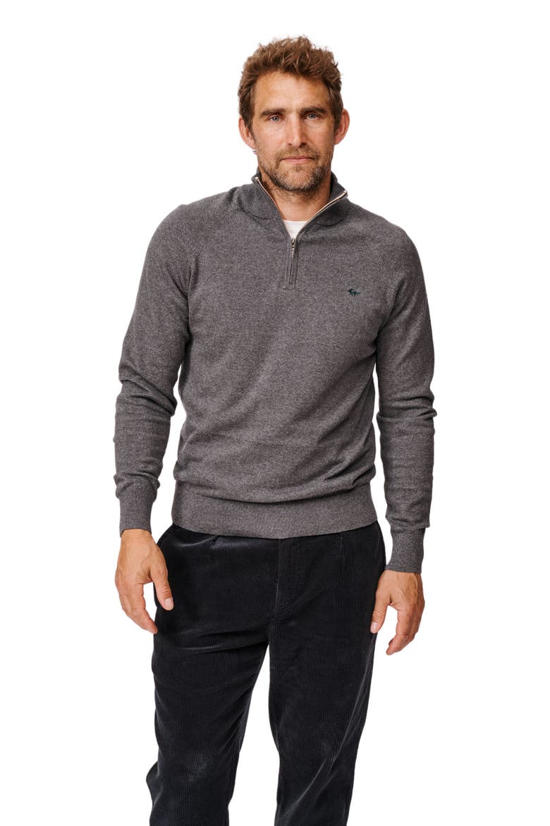Bonby Zip Neck Sweater, Main, color, Charcoal