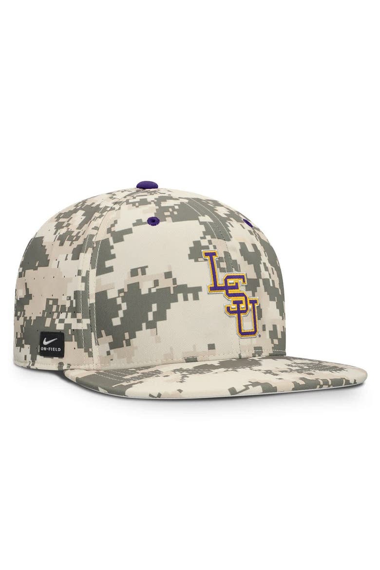 Men's Nike Digital Camo LSU Tigers 2025 Dugout True Performance Fitted Hat, Alternate, color, Camo