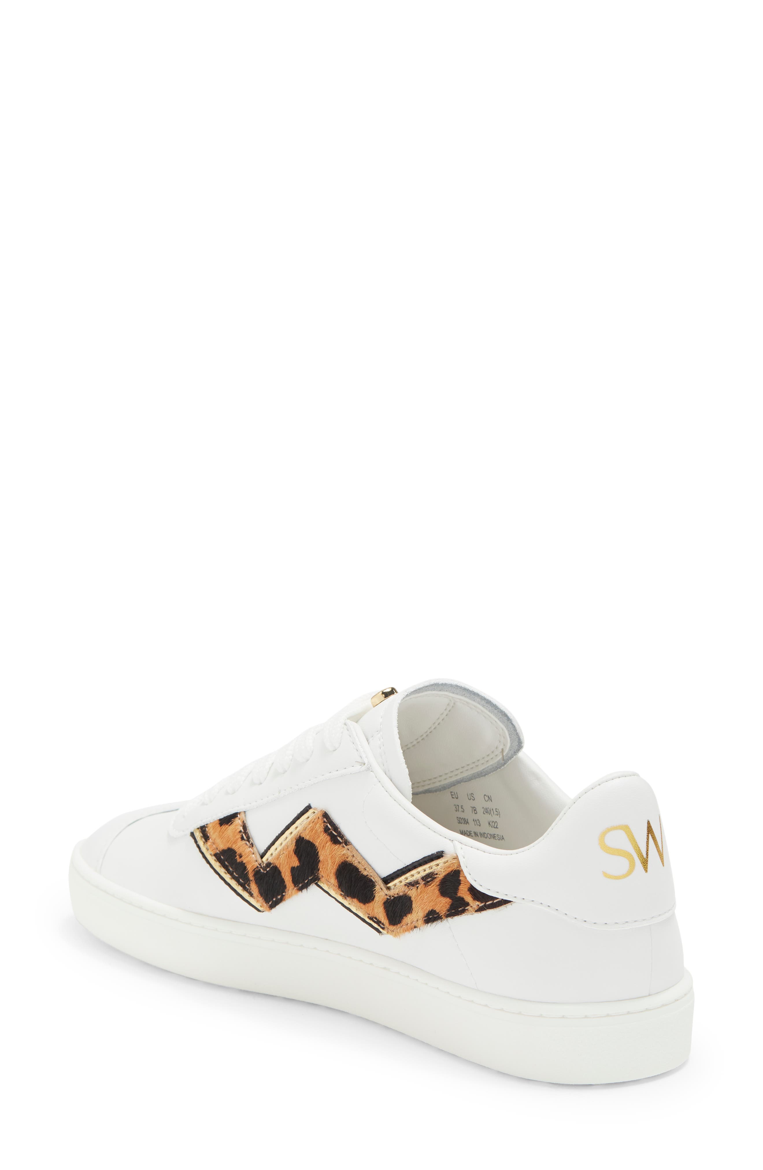 Stuart Weitzman Daryl Genuine Calf Hair Trim Sneaker, Alternate, color, 