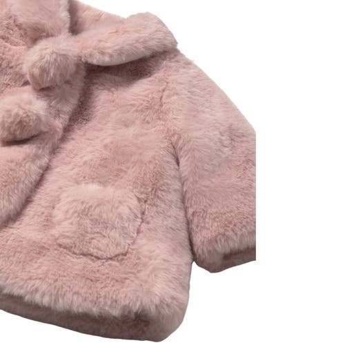 Mayoral Faux Fur Coat In Pink