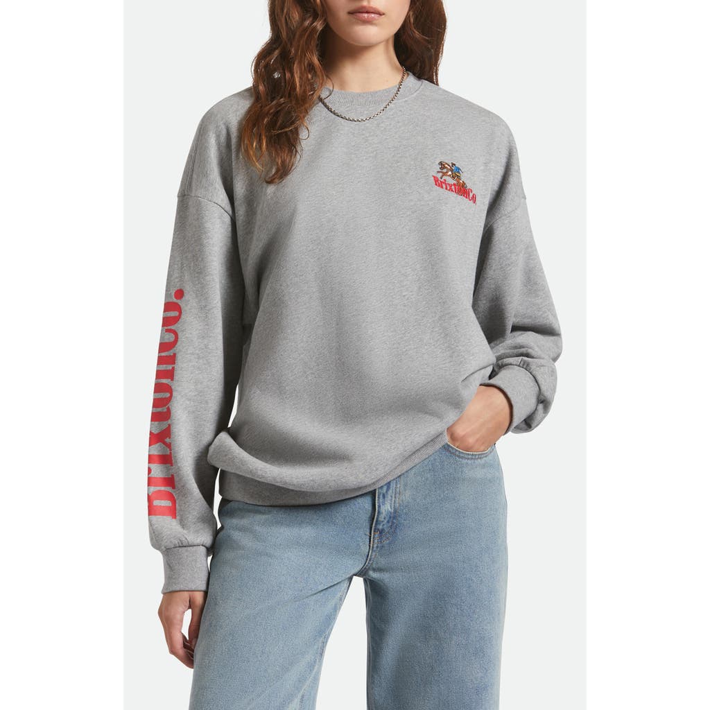 Brixton Inwood Oversize Graphic Sweatshirt In Gray