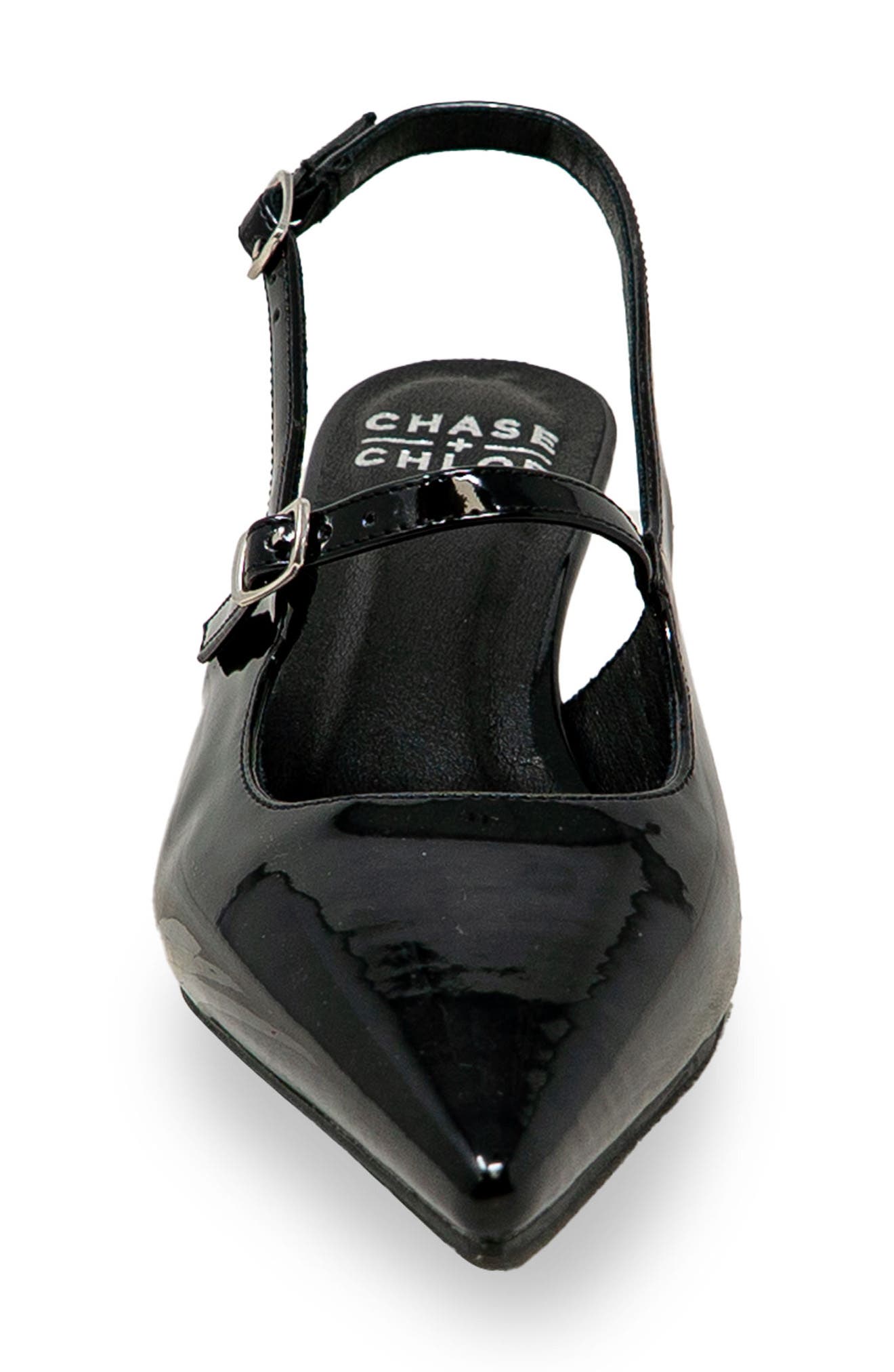 CHASE AND CHLOE Arima Slingback Pump, Alternate, color, Black Patent