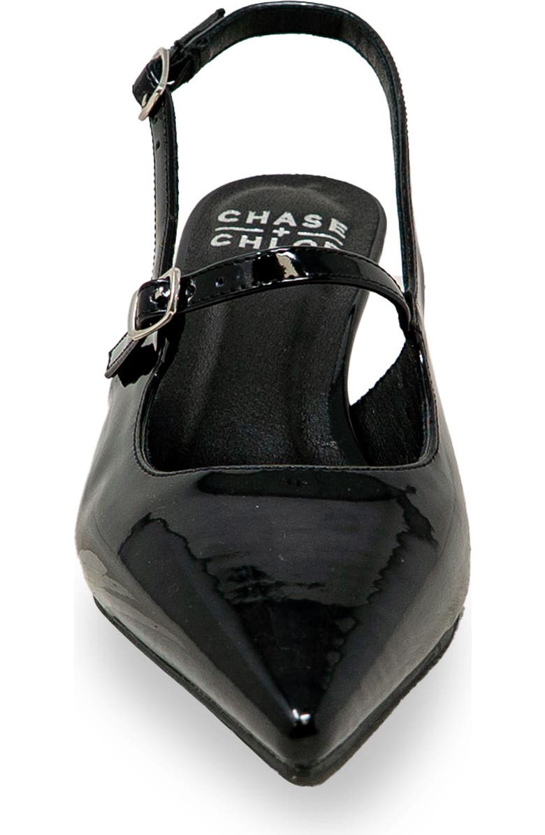 CHASE AND CHLOE Arima Slingback Pump, Alternate, color, Black Patent