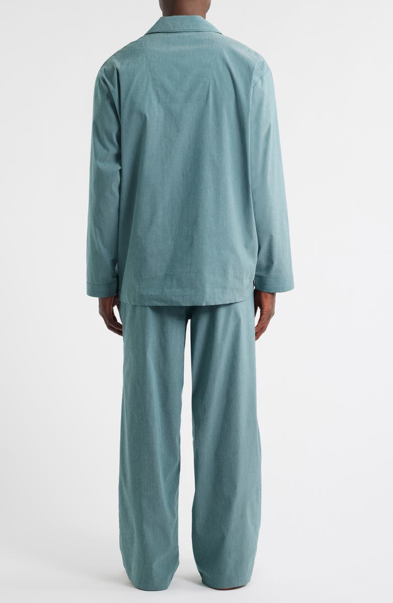 Nordstrom Plaid Poplin Pajamas, Alternate, color, Green Garnet Chambray