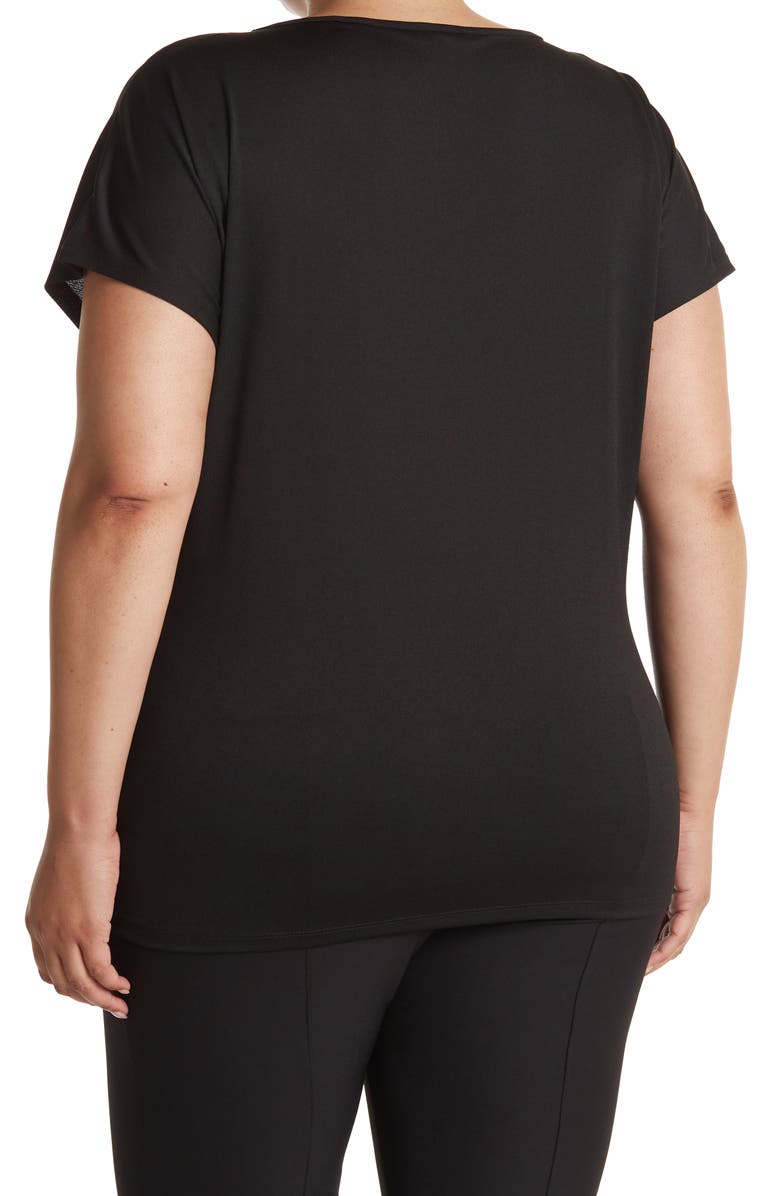 T Tahari Front Twist Short Sleeve T-Shirt, Alternate, color, 