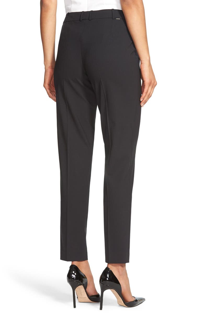 BOSS Tiluna Slim Stretch Wool Suit Trousers, Alternate, color, Blk