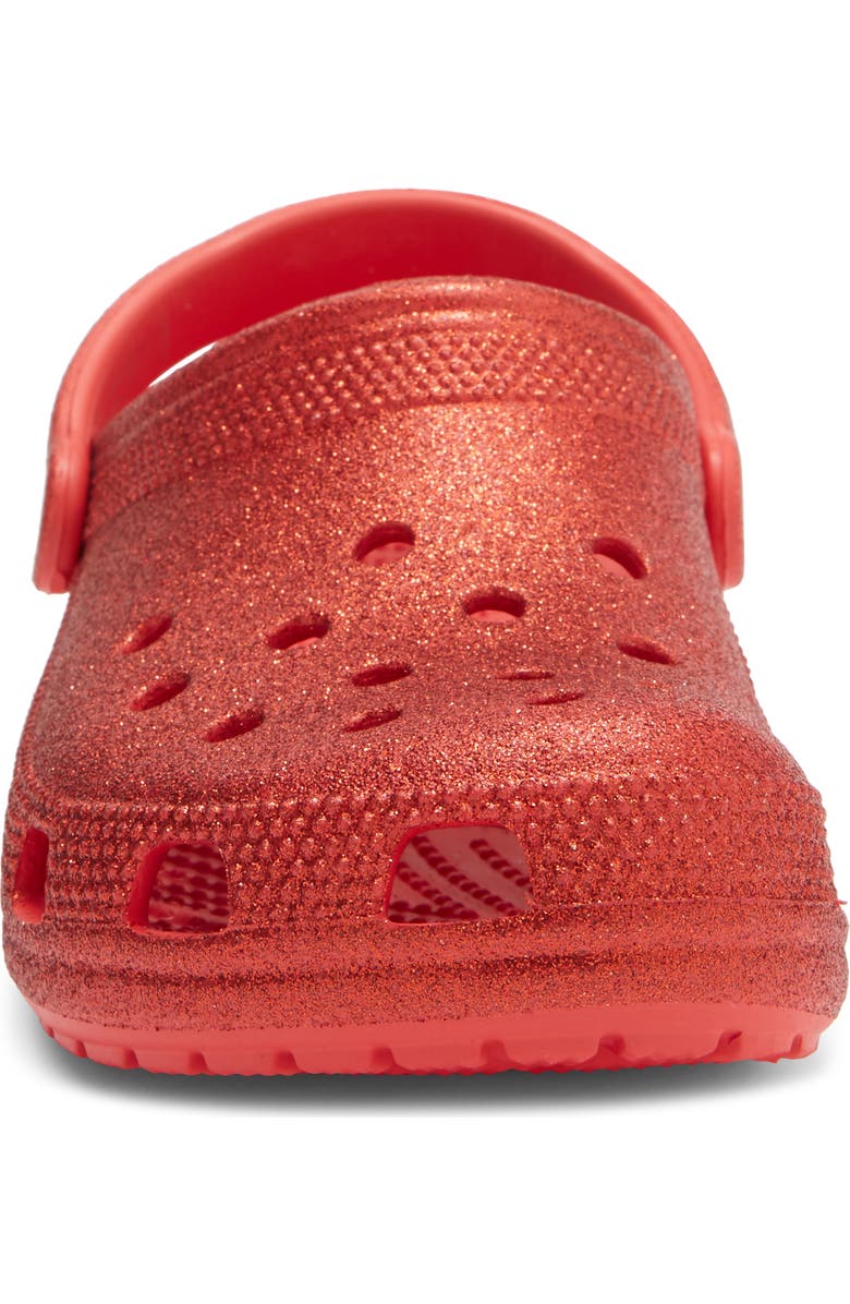 CROCS Gender Inclusive Classic Glitter Clog, Alternate, color, Flame