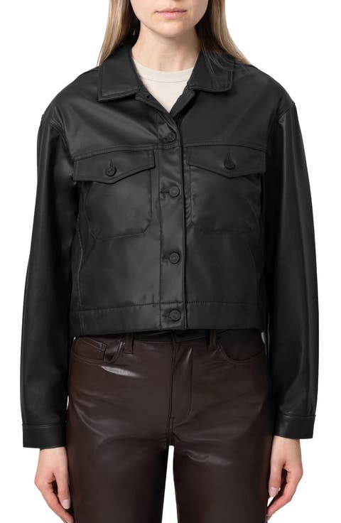 Maren Coated Button-Front Jacket