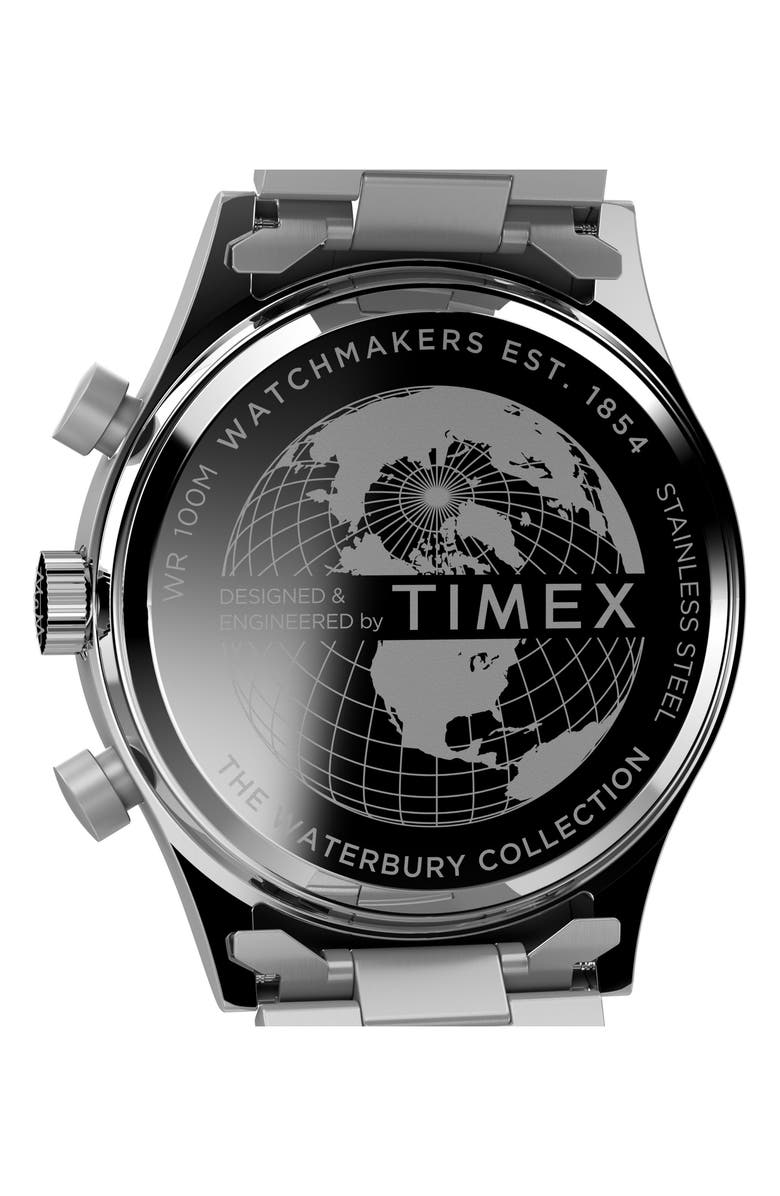 Timex<sup>®</sup> Waterbury Traditional Fly Back Chronograph Bracelet Watch, 43mm, Alternate, color, Stainless Steel