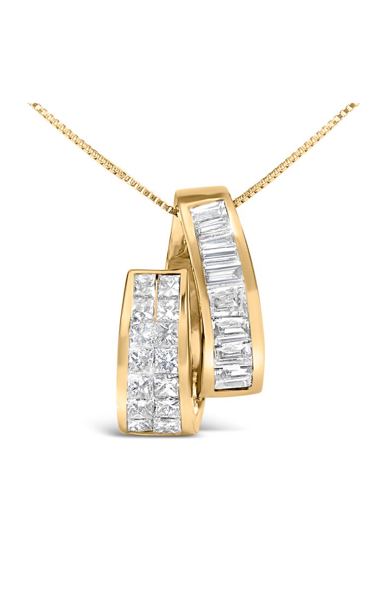 Haus of Brilliance 14K Yellow Gold 1 5/8 Cttw Diamond Duo Bar Pendant Necklace, Alternate, color, Yellow