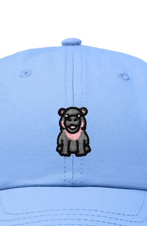 Dalix Hippo Embroidered Adjustable Hat In Light Blue