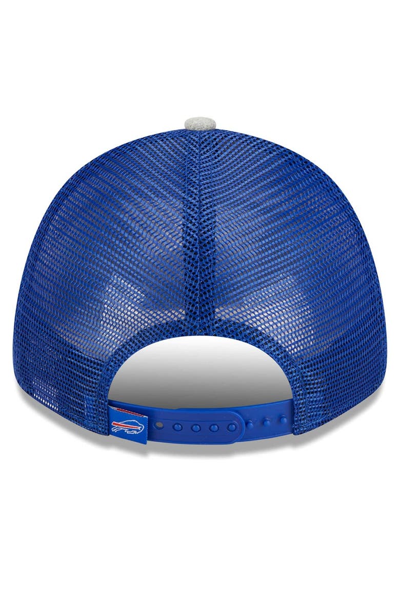 Men's New Era Heather Gray/Royal Buffalo Bills Pop Trucker 9FORTY Adjustable Hat, Alternate, color, Heather Gray