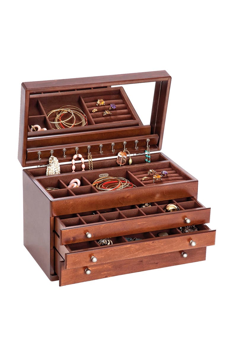 Mele and Co Mele & Co. Brigitte Wooden Jewelry Box, Alternate, color,