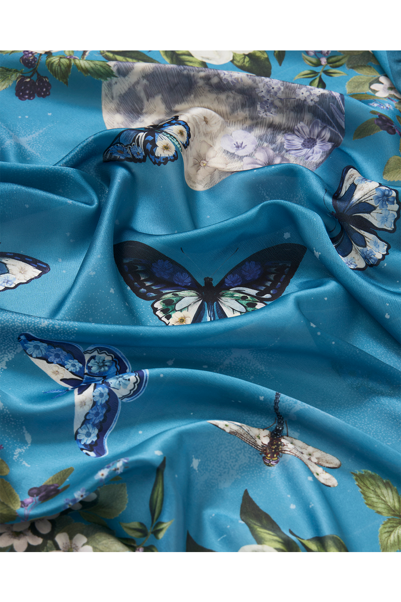 Midnight Garden Medium Square Scarf, Alternate, color, Teal