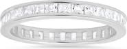 Queen Jewels Sterling Silver Princess Cut Cubic Zirconia Band Ring