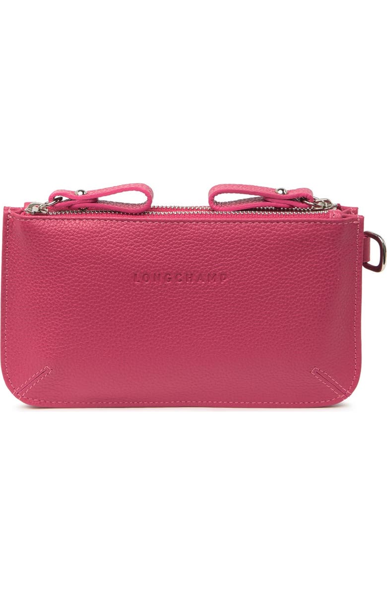 Longchamp Le Foulonne Double Zip Coin Purse, Main, color, Pink