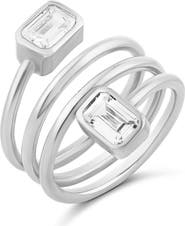SHYMI Emerald Cut Spiral Statement Ring