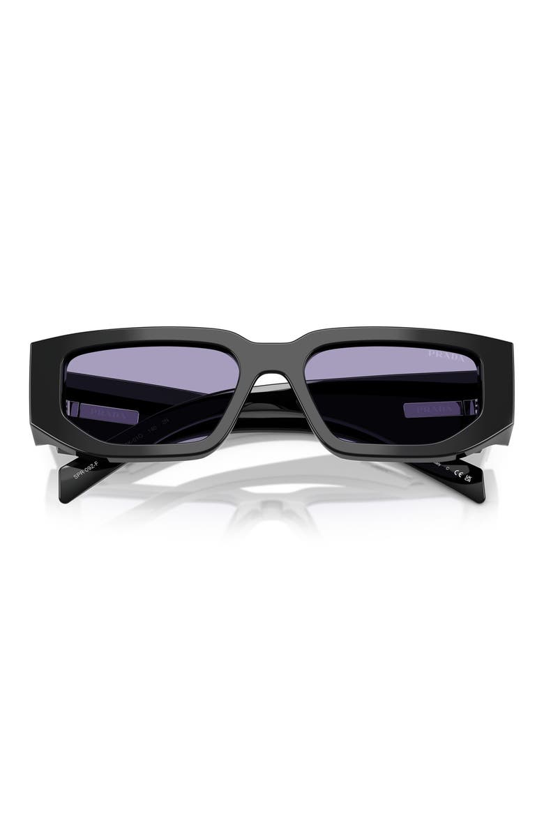 55mm Rectangular Sunglasses, Alternate, color, BLACK / VIOLET