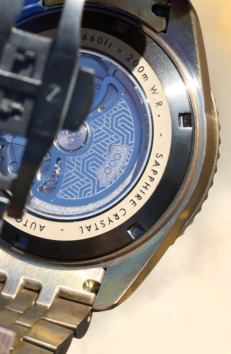 OUT OF ORDER Diverissimo Azteco Automatic Bracelet Watch, 42mm, Alternate, color, Azteco Sand